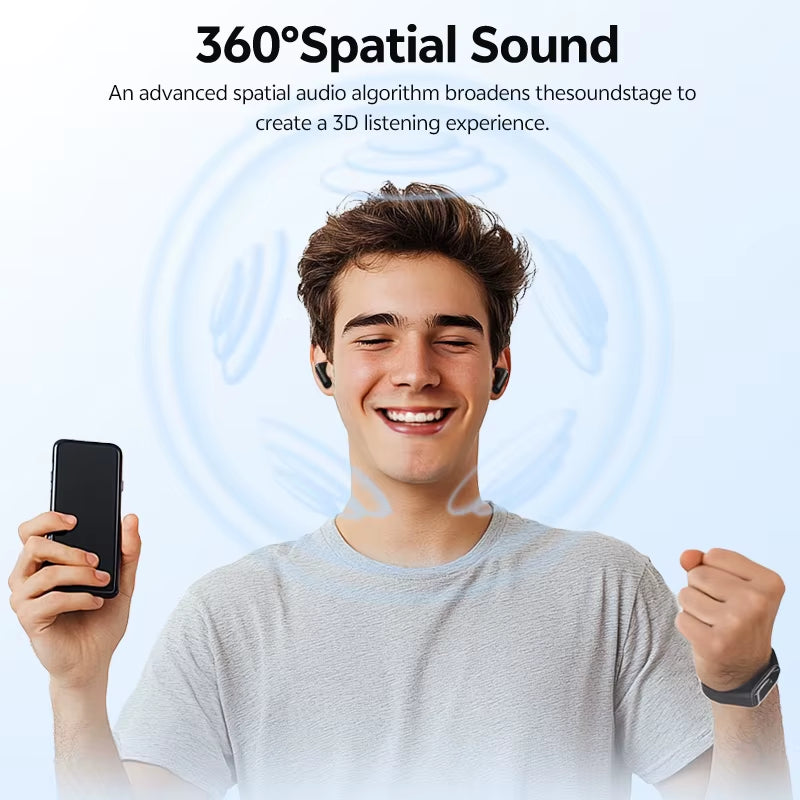 Ailybuds E10 Wireless Earphones Hi-Res Audio with LDAC Codec Headphones Bluetooth 5.4 TWS Earbuds Semi-In-Ear Headsets 27H