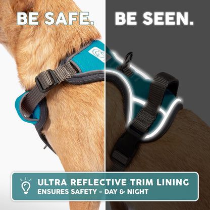 Embark Adventure Dog Harness, Reflective Trim XL Dog Harness for Extra Large Dogs No Pull - Military Grade Nylon, 2 Leash Clips & Gel Lined Handle. Soft & Padded Puppy