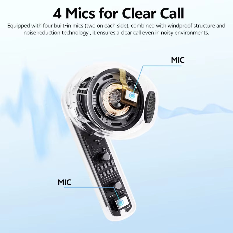 Ailybuds E10 Wireless Earphones Hi-Res Audio with LDAC Codec Headphones Bluetooth 5.4 TWS Earbuds Semi-In-Ear Headsets 27H